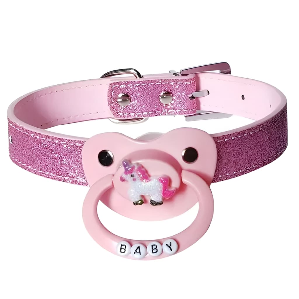 Glittery unicorn gag pacifier with soft silicone mouthpiece, perfect for comfy wear, roleplay, and dreamy dress-up moments.