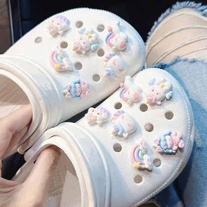 Unicorn shoe charm DIY accessory in pastel colors for Crocs and sneakers