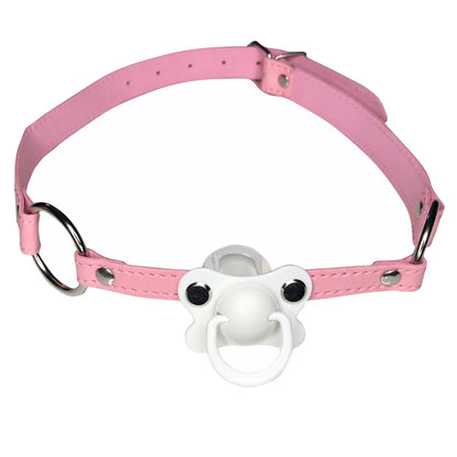 White Candy Pacifier Choker, kawaii babygirl & DDLG accessory, soft girl cutecore vibes, adjustable 46–66 cm / 18–26 in