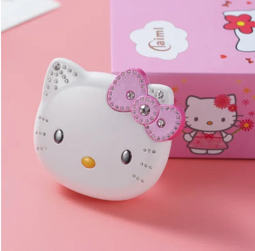 Kawaii white flip phone shown in original box, perfect as a cute gift