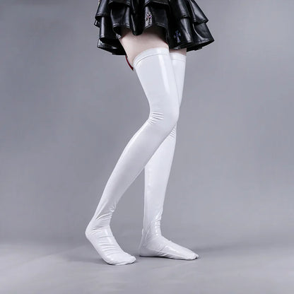 simple white latex paws stockings designed for kawaii cosplay and DDLG ABDL petplay style