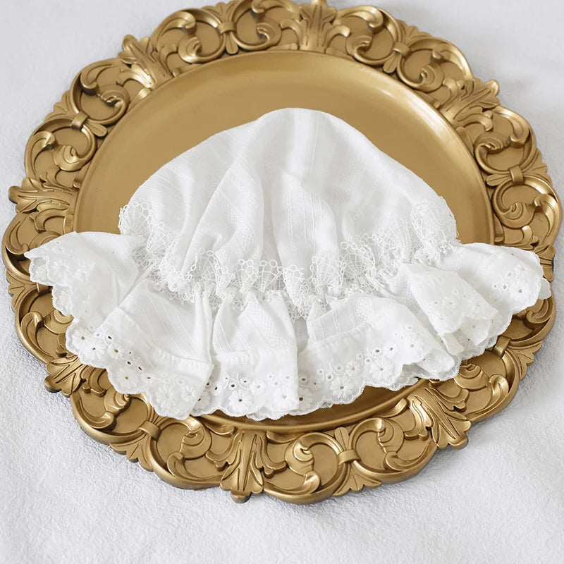Angelic white lace bonnet perfect for cosplay or Lolita fashion