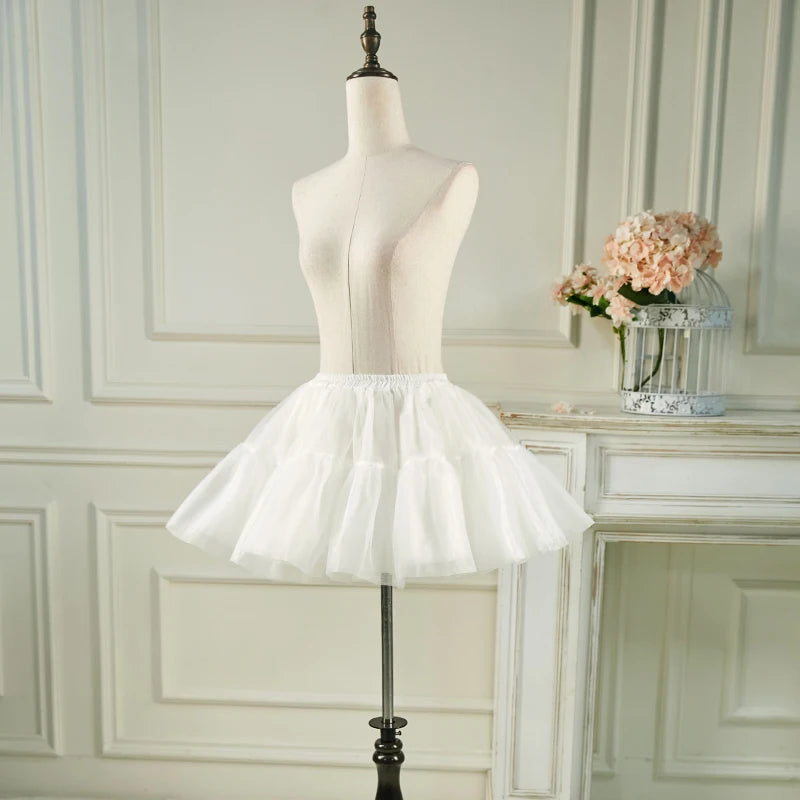 White petticoat underskirt crinoline layer with soft breathable fabric for comfort