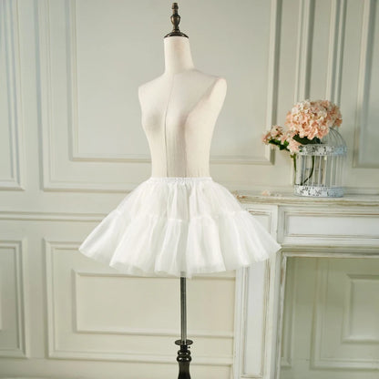 White petticoat underskirt crinoline layer with soft breathable fabric for comfort