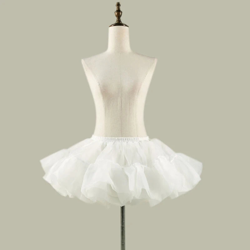 White petticoat underskirt adding fluffy volume for Lolita, cosplay, and vintage dresses