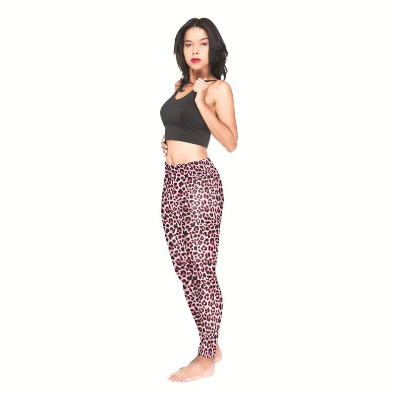 wild pink leopard leggings high waist snatched fit brat kawaii DDLG ABDL cutecore comfy wear