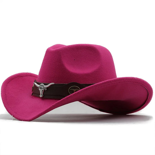 Wildheart Rodeo Cowgirl Hat in deep rose, kawaii cutecore DDLG little-space friendly, metallic center detail
