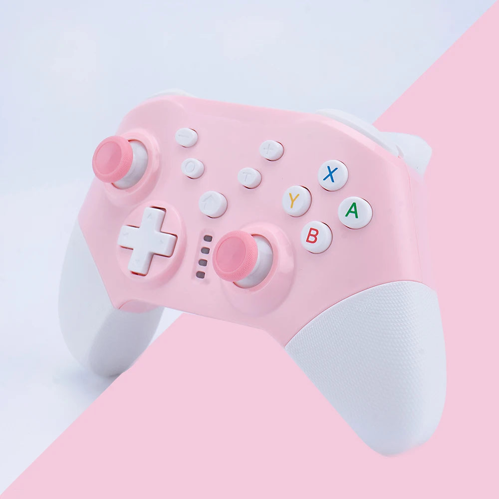 Wireless princess gaming controller featuring stable low-latency connection and stylish pink finish