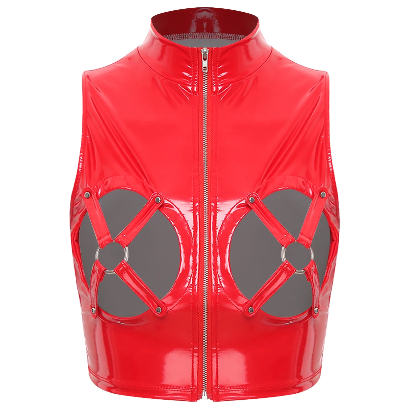 Xposé red latex crop top for sexy DDLG cutecore vibes and flirty kawaii doll looks