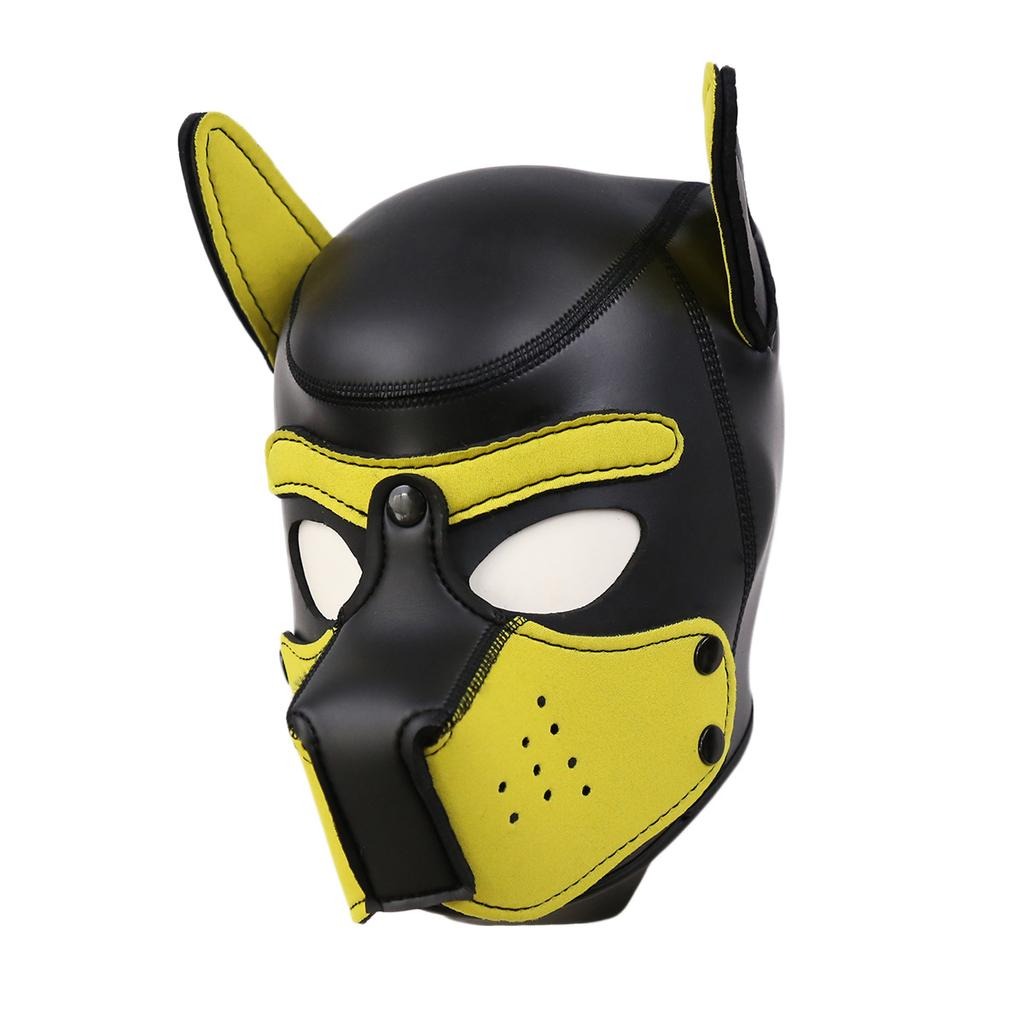 Yellow furry puppy mask for DDLG, petplay, flirty sub adventures, and playful little moments.