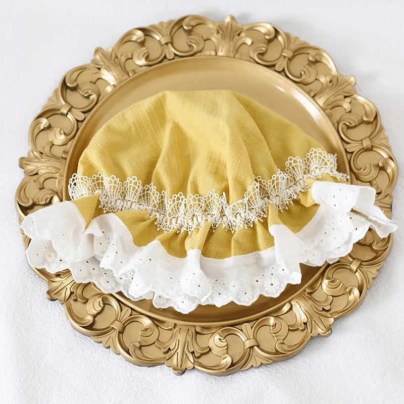 Lightweight yellow lace bonnet for fairycore and summer looks